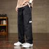 Men's summer thin quick-drying ice silk pants, new loose straight casual tooling trousers
