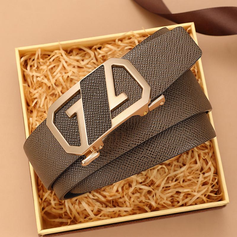 

Men s Belt Genuine Leather Automatic Buckle Selection Cowhide Casual Belt Men Middle Aged and Young Fashion Business Trend Belt Men 125cm