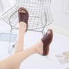 Fashion Women's Fashion Wedge Slippers Summer New Round Head Open Toe Print Soft Sole Anti-slip Wear-resistant Sandal Shoes