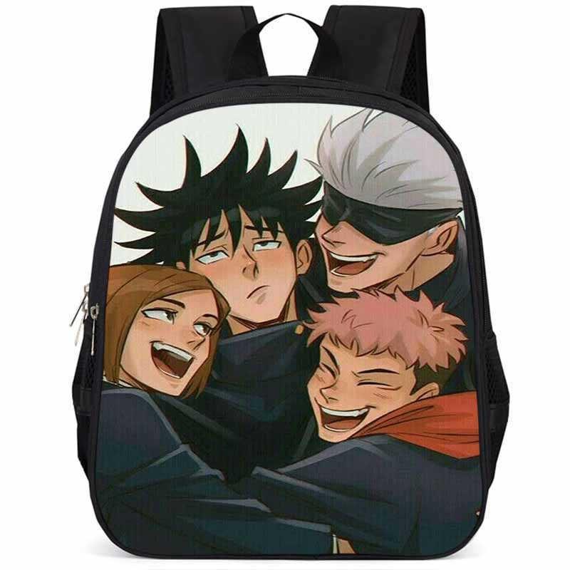 Durable Large Capacity 15 Inch Jujutsu Kaisen Backpack For Kids Lightweight Oxford Cloth School Bag