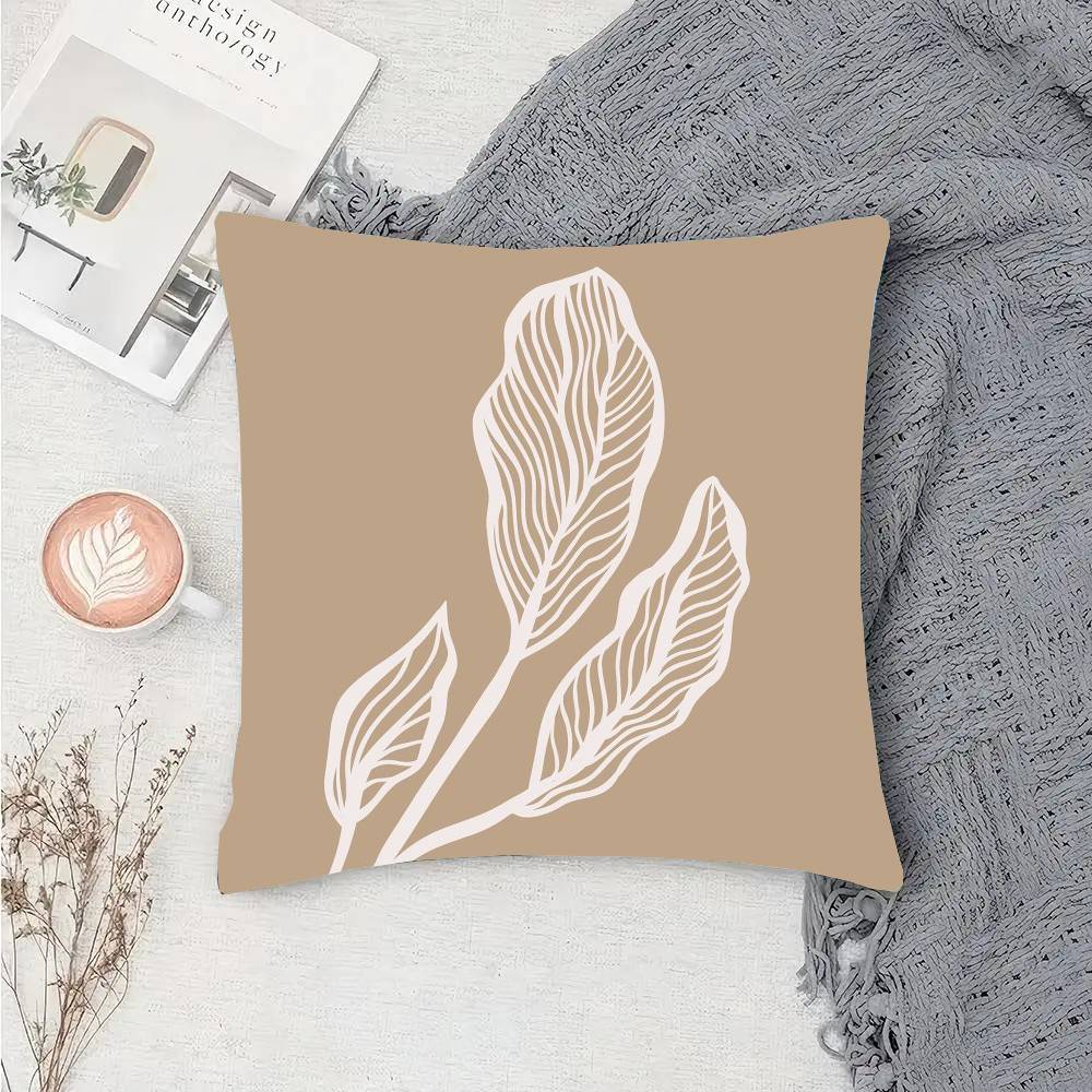 Gold Leaf Ginkgo Leaves Pillow Case Fashion Square Pillowcase Bedroom Sofa Room Ins Decoration Leisure
