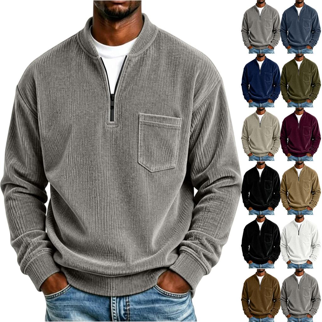 Men's Street Pullover Loose Fit Top with Pockets