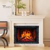 Removable PVC Wall Decor Fireplace Flame Decal, Vintage European Background Sticker, Self-Adhesive Decal Waterproof Mural for Living Room Dining Space