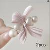 2pcs Elegant Bow Cute Pink Pearl Lace Bow Hair Clip Side Clip Sweet Hair Accessory Personality Niche Versatile Clip for Girls
