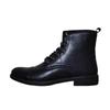 Men's Retro Korean Style High-Top Leather Martin Boots with Plus Velvet, Large Size Cotton Work Boots for Autumn