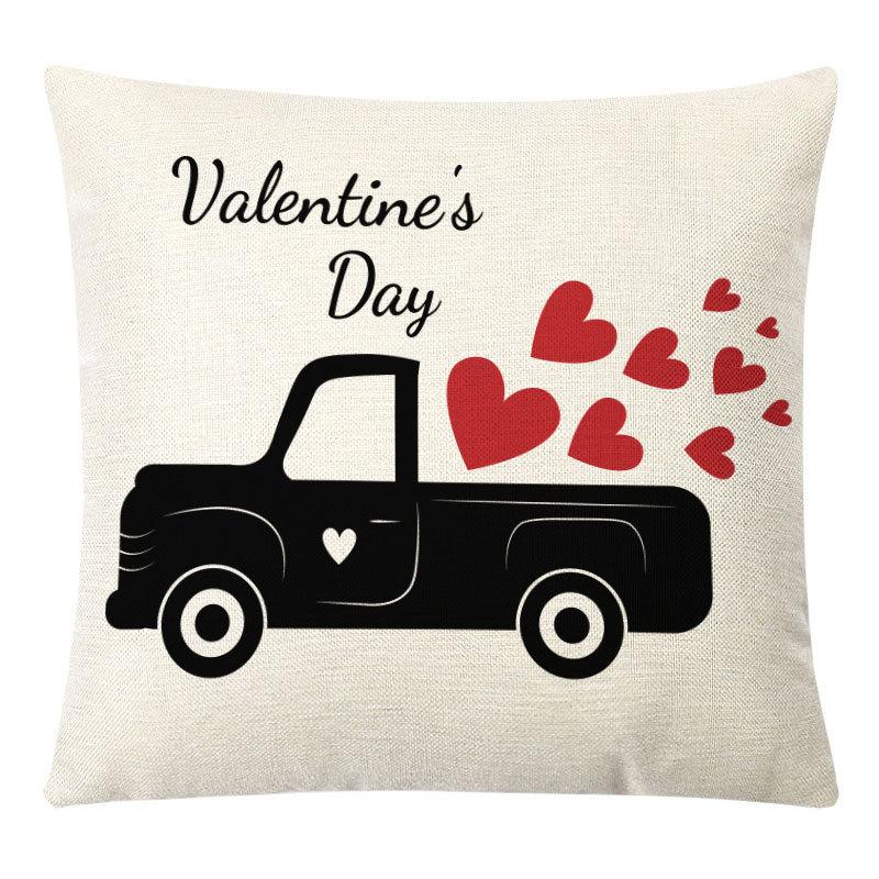 Valentine's Day Linen Pillow Case Couple Confession Supplies Office Home Cushion
