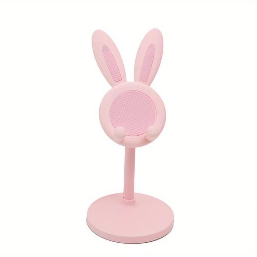

Rabbit Shape Mobile Phone Holder Stand Desktop Plastic Desktop Lazy Selfie Live Support Shelf For Phone Pad Tablet Laptop Stand рожевий