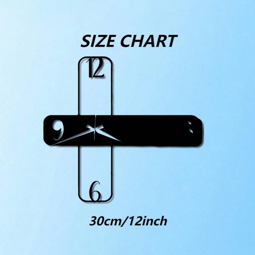 Metal Cross Wall Clock Minimalist Silent Non Ticking Modern Living Room Decor Iron Art