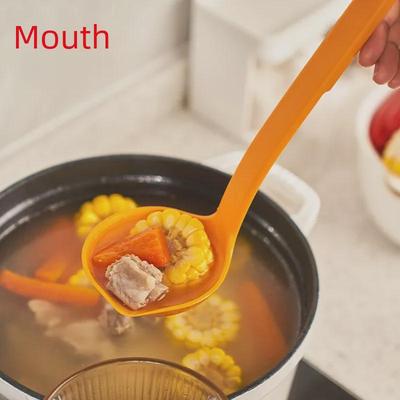 Cucchiaio da zuppa in nylon con manico lungo resistente alle alte temperature NSH per porridge e riso, stile giapponese/coreano