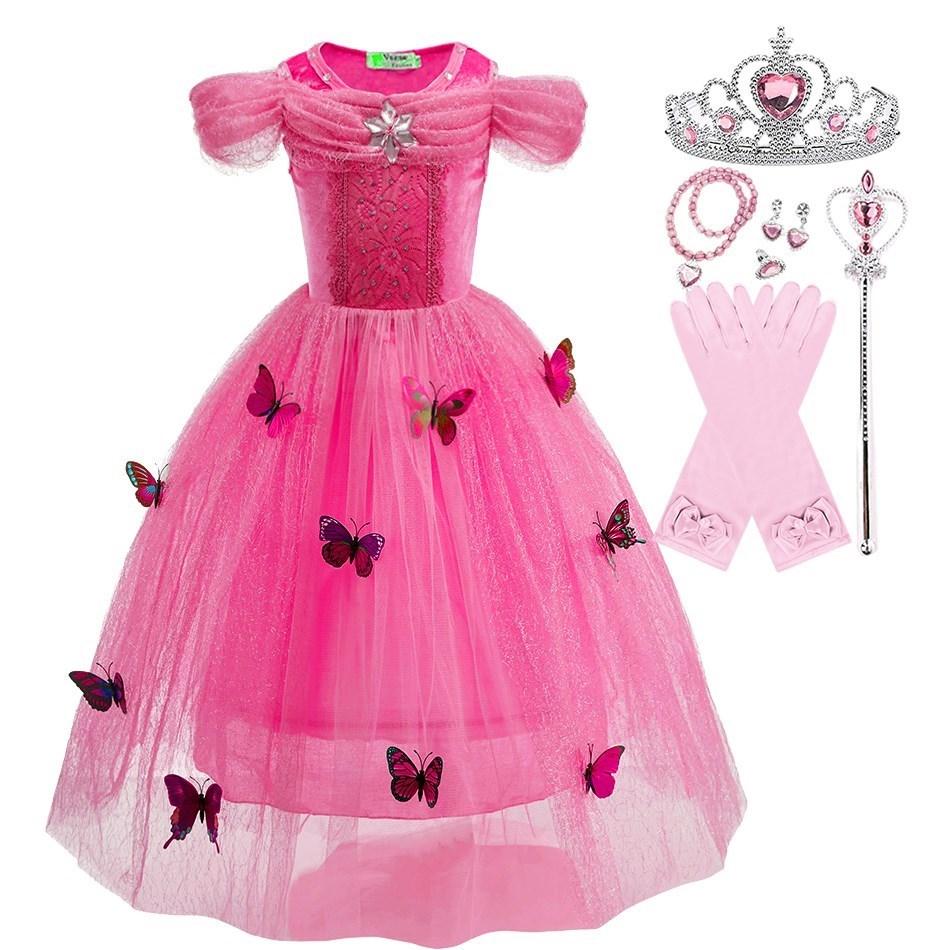 Little Girl Cinderella Dress Rapunzel Belle Halloween Costume Kid Birthday Party Christmas Fancy Evening Dress 2-10 Years