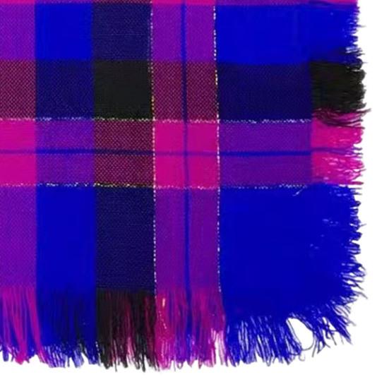 Wool Square Scarf with Tassel Decoration Plaid Pattern Women Knitting Scarf Versatile Headscarf Daily Outdoor Wear