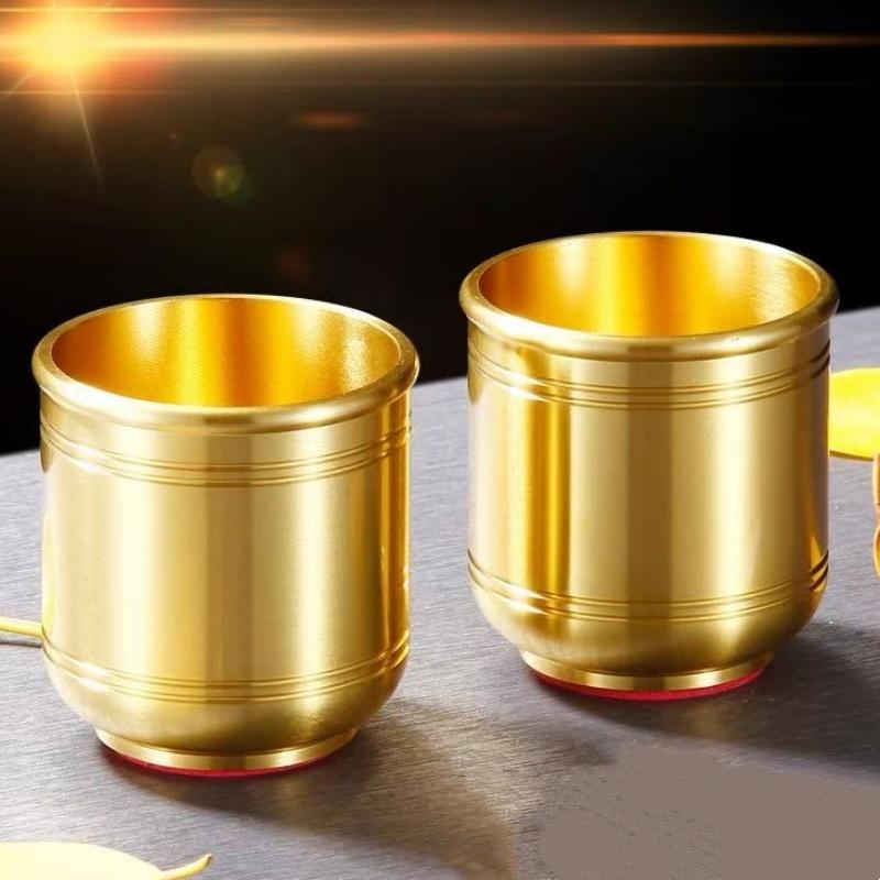 European Vodka Glass,Brass Retro Polishing Spirits Cup,Mini Portable Drinking Tumbler,Delicacy Living Room Decoration Gift