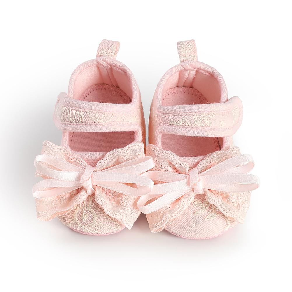 Infant Baby Bow Shoes Flat Non-slip First Walking Shoes Princess Shoes