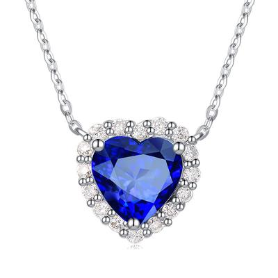 Cellacity Classic 925 Sterling Silver Heart Pendant Necklace 10mm Sapphire Yellow Color Gemstones Wedding Party Gift