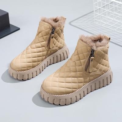 Nouvelles bottes de neige pour femmes hiver velours résistant au froid et chaud chaussures pour femmes à la mode polyvalentes semelle muffin tige moyenne petites bottines courtes pour femmes b