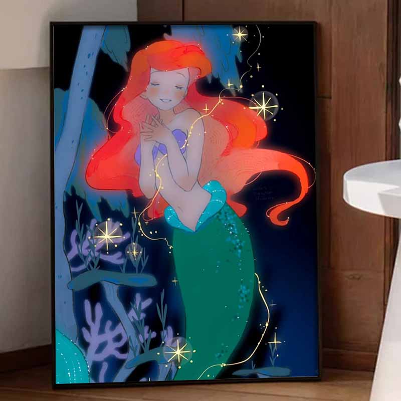 Disney Diamond Painting Set Ariel Mermaid Home Decor Craft, Perfect Handmade DIY Gift Idea