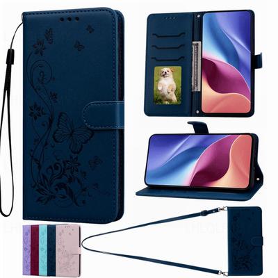 Husă tip portofel din piele cu fluture pentru telefon flip Motorola Edge 60 Moto G85 5G Vivo Y27 Y28 Y29 OPPO A40 A38 Reno 13 14 F Realme cu curea Portofel Carte Slot Card Capac