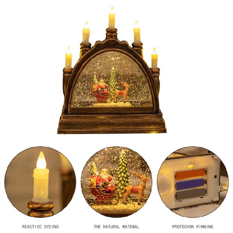 Romance PVC Crystal Candle Holder Christmas Themed Decoration Party Supplies Portable for Tabletop or Tree Ornament