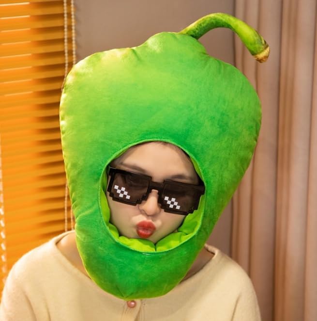 

[DOKiDOKi] Шапка-болгарский перец Косплей [Милый] Трансформация Головной убор Кигуруми Головной убор Пушистый Милый Хэллоуин Овощ Овощевод Любители и Привередливые