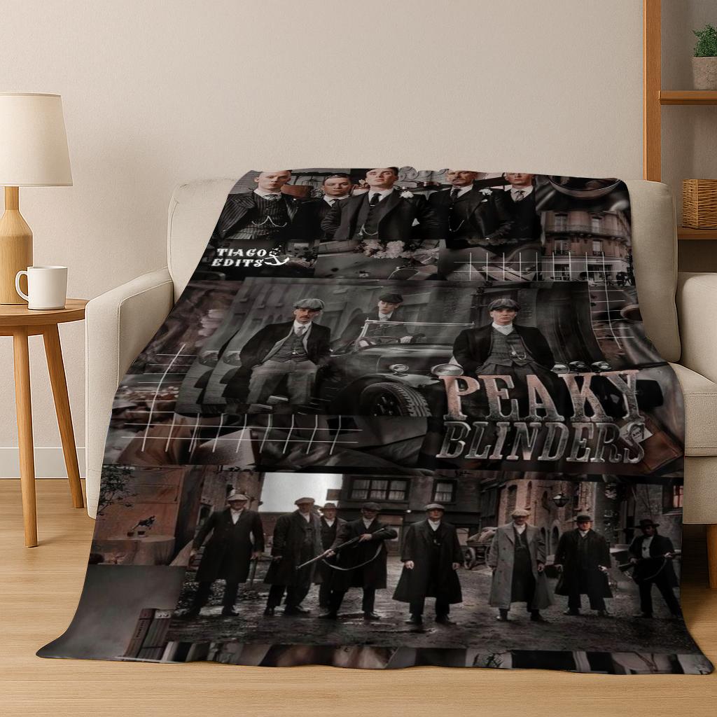 2026 Tommy Shelby P-Peaky B-Blinders Art Flannel Blanket,Cozy Soft Throw Blanket for Home Bedroom Bed Sofa Picnic Cover Gift