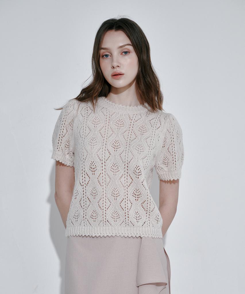 OCCUR Eyelet Knit Top