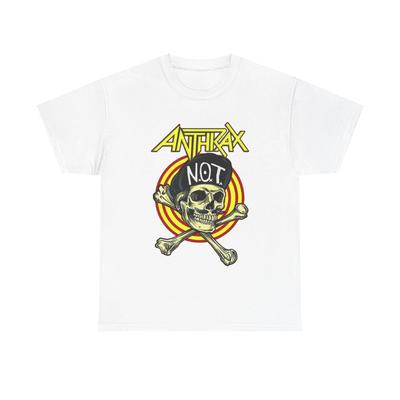 Anthrax T-shirt Μπάντα punk rock ρετρό skater Vintage Unisex Βαμβακερό Βαρύ T-shirt 90s