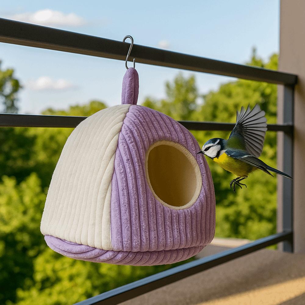Winter Warm Parrot Nest Soft Fleece-lined Bird Hanging Hammock Washable Comfortable Bird House for Parrots Finches Parakeet