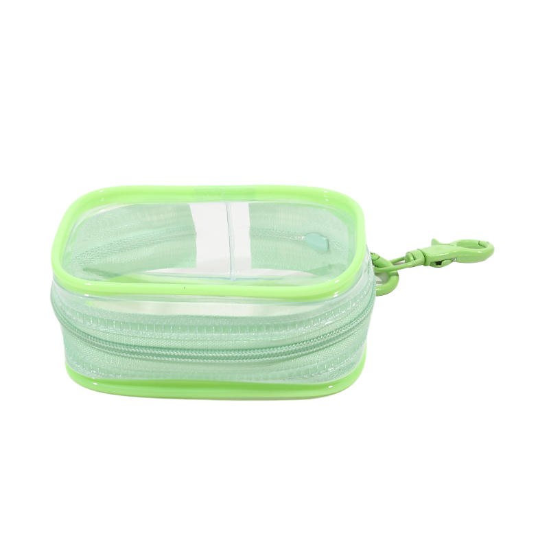Small Clear Figure Display Bag with Keychain Portable Zipper Waterproof Mini Doll Pouch Carrying Case for Figures Collectibles