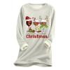 Women's Christmas Print Thick Plush Lambswool Warm Long Top