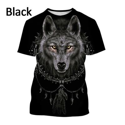 Hot Selling Animal Wolf and Fox Series 3D Printing Fashion Personality Cool Street Casual Short-sleeved