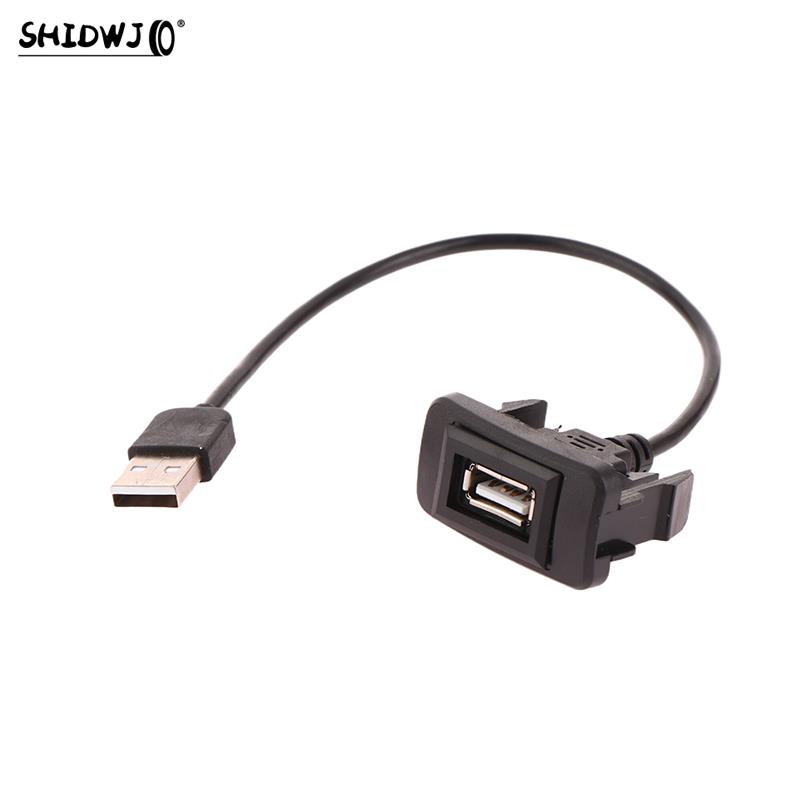 1pcs Car Dashboard Flush Mount USB Panel Extension Cable Adapter Socket For Auto Motorcycle Accessories