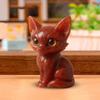 Hand-carved Fox Statue Good Luck Fox Ornament Hand-carved Big-eyed Fox Figurine Healing Stone Statue for Home Office Decor