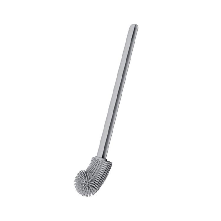 

Toilet Brush Replacement Bathroom Toilet Cleaning Brush Flexible Bendable Silicone Toilet Bowl Brush Cleaner Enduring светло-серый