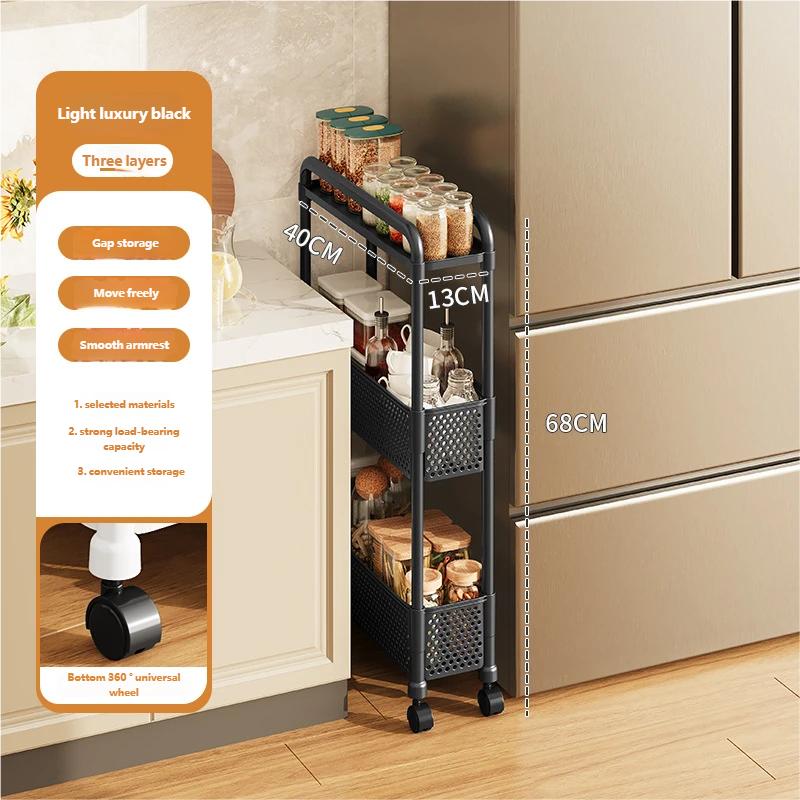 Mehrzweck-Lagerregal mit Rädern, bewegliches mehrschichtiges Regal für Küche, Bad, Heimorganisation, Snacks, Obst, Gemüse, Organizer-Einheit