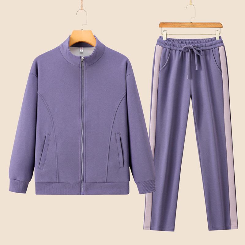 Women's Spring & Autumn Casual Running Two-Piece Set: Long Sleeve Top & Loose Pants, Breathable & Fashionable