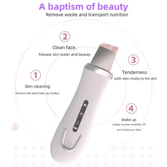 

Yousheng USB зарядка скраббер для кожи ультразвуковая вибрация улучшение проблем с кожей легкая электрическая лопата для кожи для подарков белый