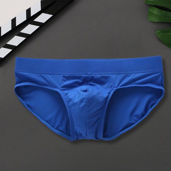 Men Briefs Letter Print 3D U Convex Design Panties Low-rise Milk Silk Wide Waistband High Elasticity Underwear