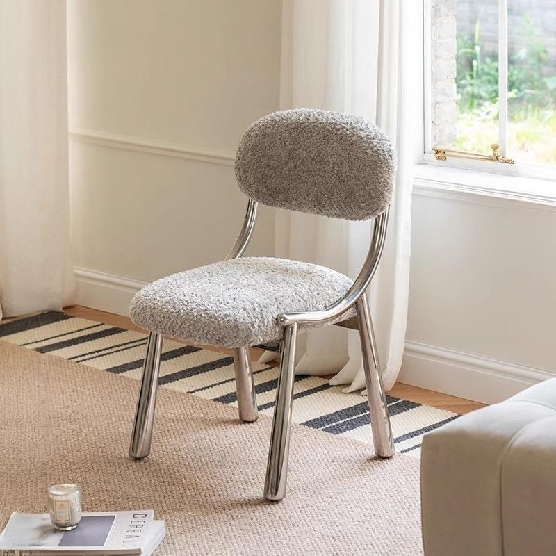 Portable Dresser Chair Elegant Backrest Chair Luxury Velvet Bedroom Chairs Comfortable Adult Nordic Makeup Chairs Furniture