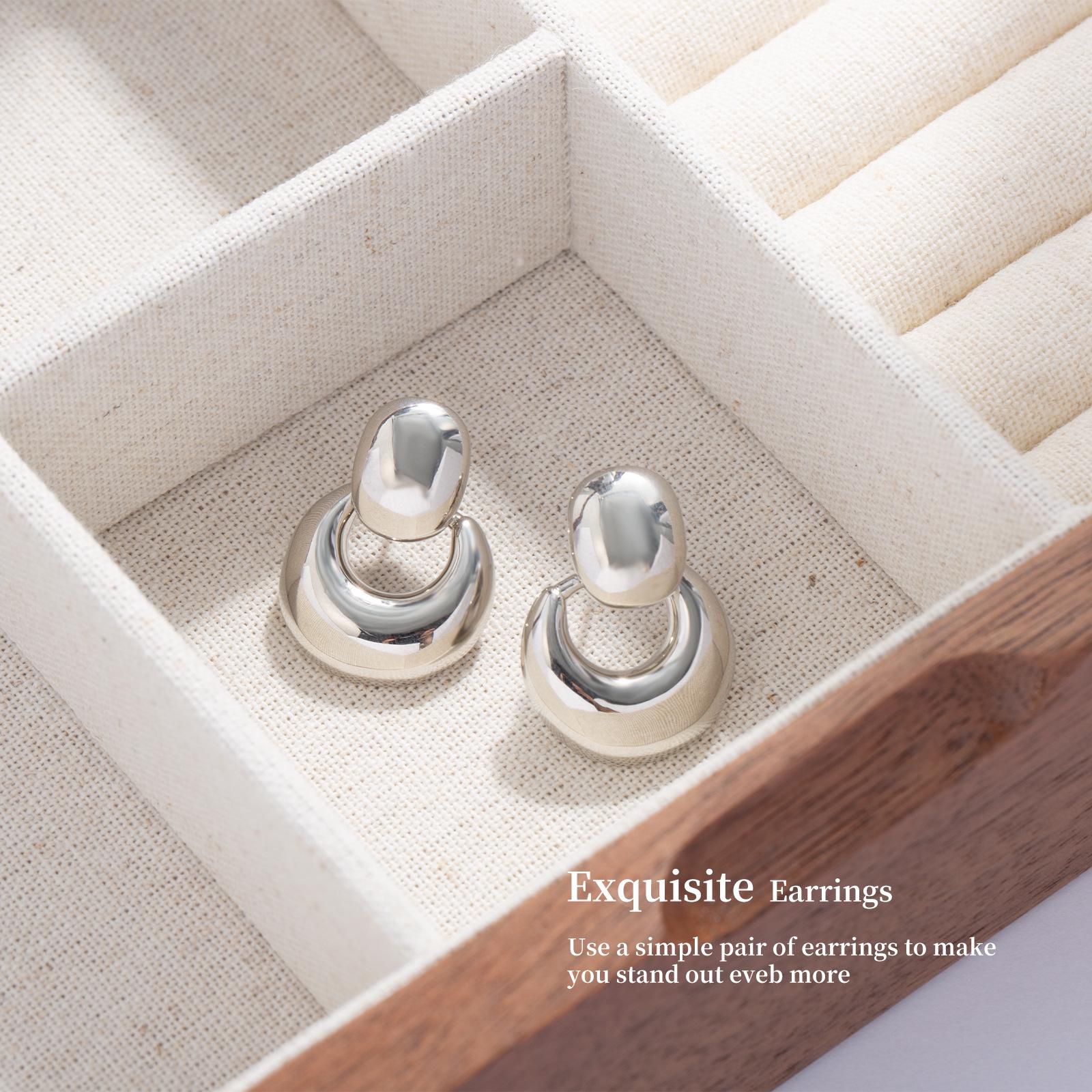 

Minimalist Sterling Silver Earrings - Simple, Fashionable Metal Studs for Women