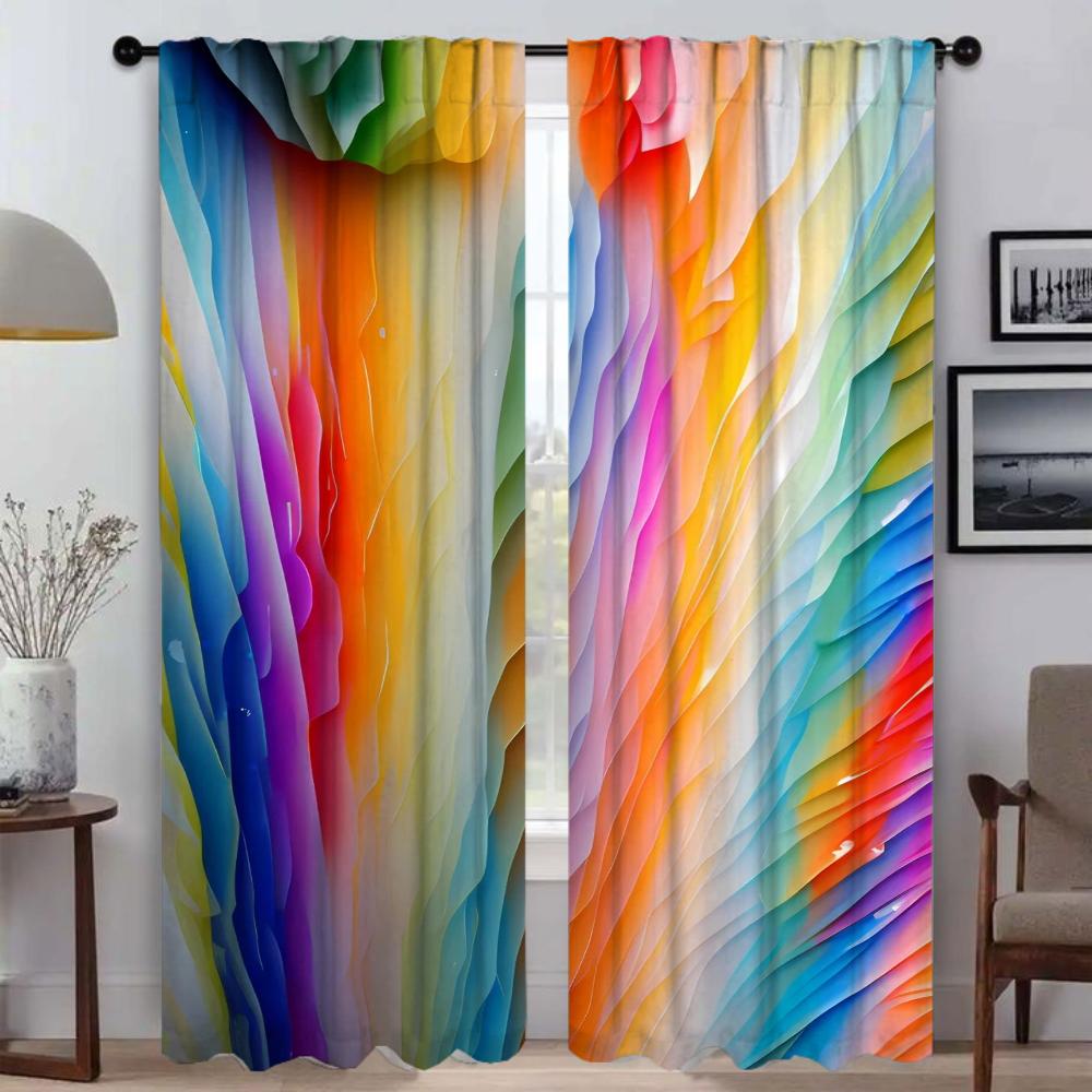 Happy Dopamine Tulle for Bedroom Home Interior Curtains for Living Room Shades Partition Window Curtain Curtains 2 Pieces Camera