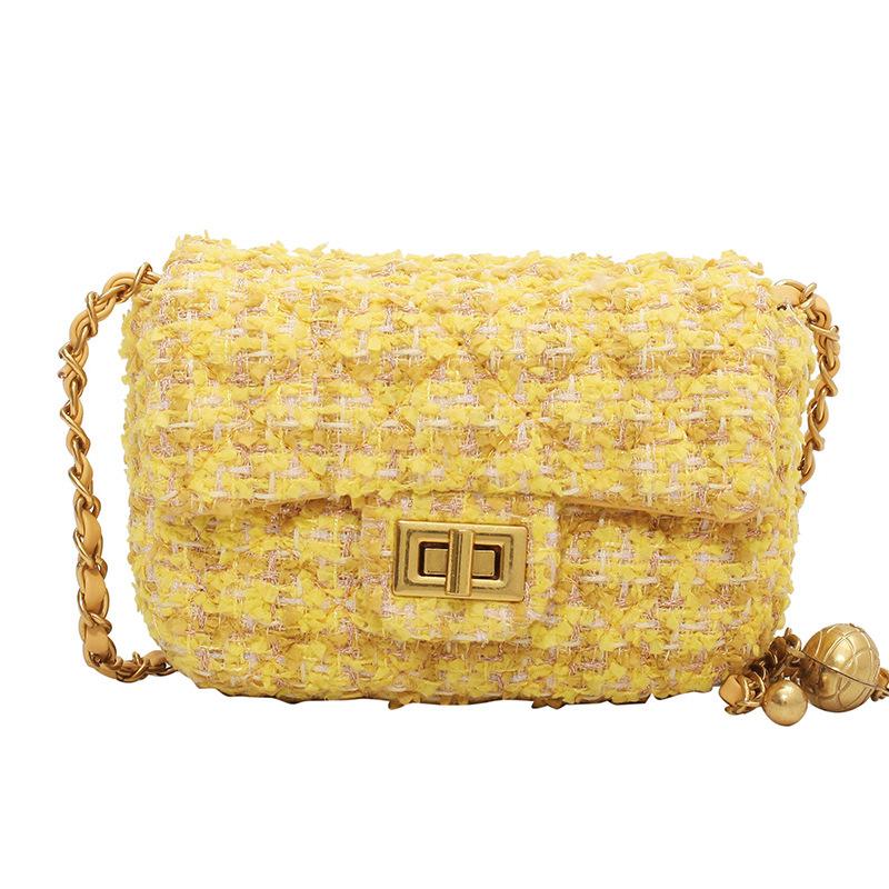 Wollbeutel Damen Herbst und Winter neu Nischendesign Kette Schulter Umhängetasche hochwertig kleine quadratische Tasche