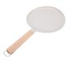 Pfannkuchenplatte Antihaftbeschichtete Aluminiumlegierung Flache Bratpfanne mit Holzgriff für Tortilla Roti Indischer Pfannkuchen Beige