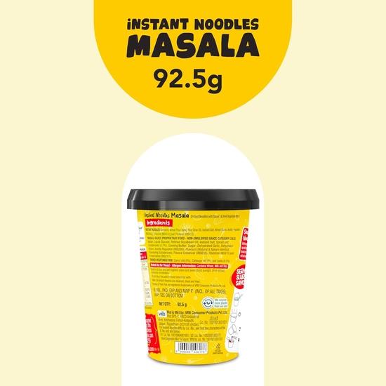 VEEBA Wok Tok Instant Cup Masala Noodles | Made with no palm oil| no maida | no added MSG, 92.5 gram