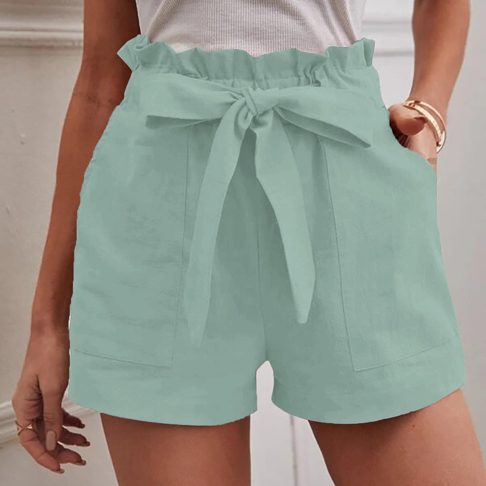

Women s Summer Fashion Bow Wide Leg Pants With Pockets Shorts XL