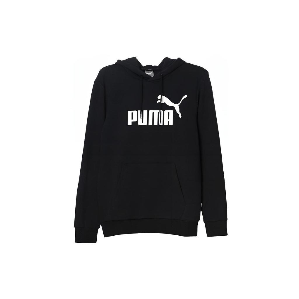 Puma Essential Hoodie With Large Logo Men Tops Black 855461-01