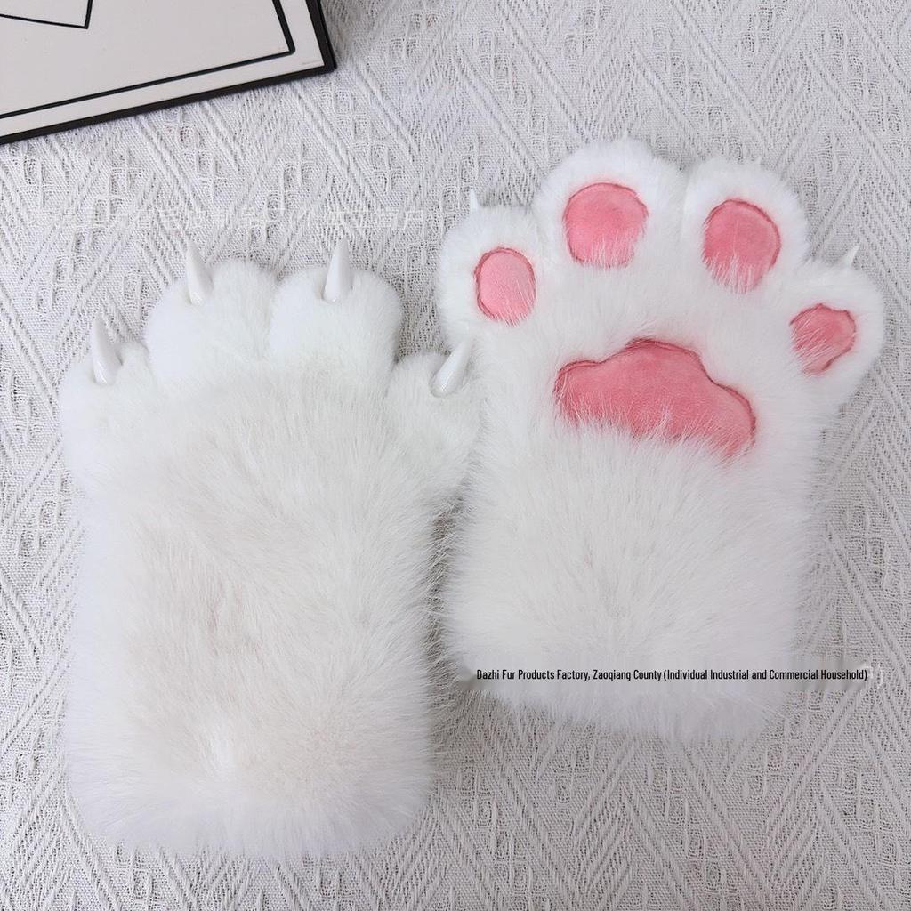 Beast Claw Squeaky Gloves: Furry Cat Paws with Nails – Plush Finish Props
