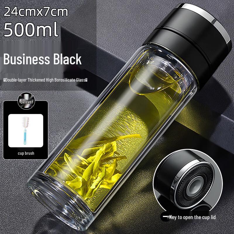 Shang Qi Men s One-Touch Borosilicate Glass Travel Mug