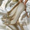 Leichte Satin-Hochzeitsschuhe 2025 neue Brautschuhe Haupt-Hochzeitskleid Show Heliang-Kleidung Verlobung High Heels Damen Stiletto
