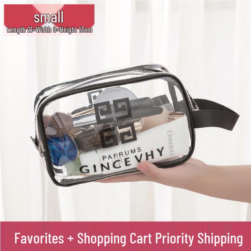 Transparent Waterproof Cosmetic Bag - Large Capacity Travel Toiletry Organizer for Women