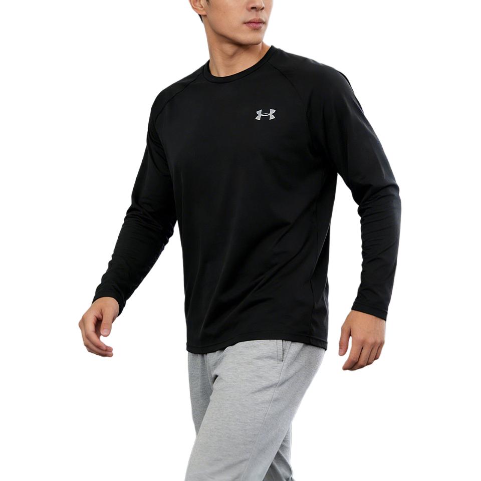 Under Armour Tech Training Sports Long Sleeve T-Shirt Men Tops Black 1328496-001